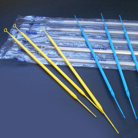 Globe Scientific Inoculation Loop, Rigid, 1uL with Needle, with Calibration Certificate, STERILE, Blue, 20/Peel Pack, 25 Packs/Unit Loop; Inoculation; Rigid; Flexible; Spreaders